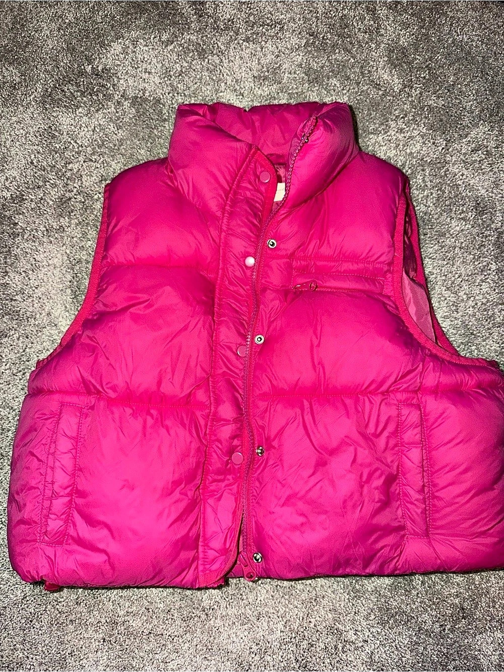 Simply Southern Pink Puffer Vest Size Medium Like New